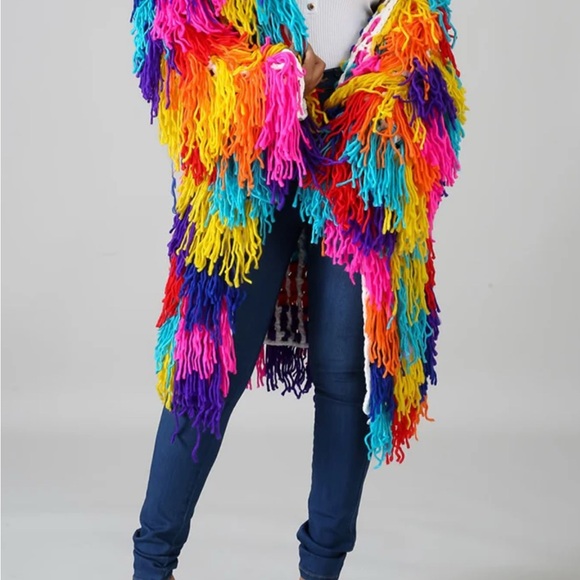 Colorful Fringe Women's Jacket - Picture 2 of 7